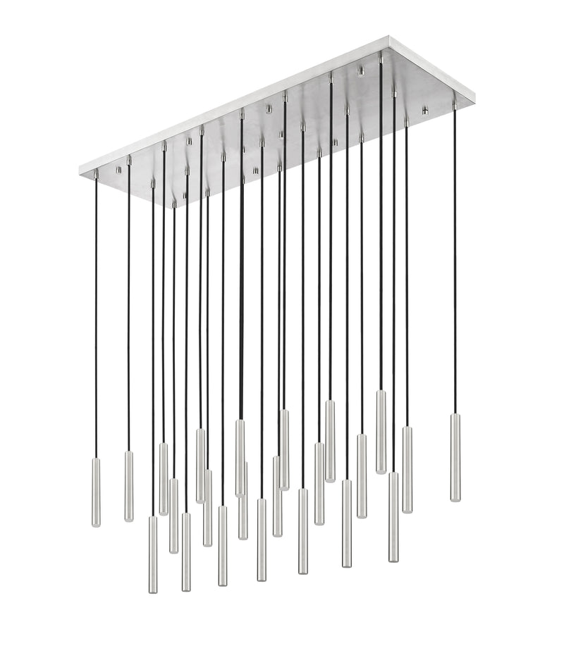 Forest 23 Light 54" Linear Pendant, 12" Tall in Brushed Nickel