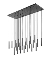 Forest 23 Light 54" Linear Pendant, 12" Tall in Matte Black