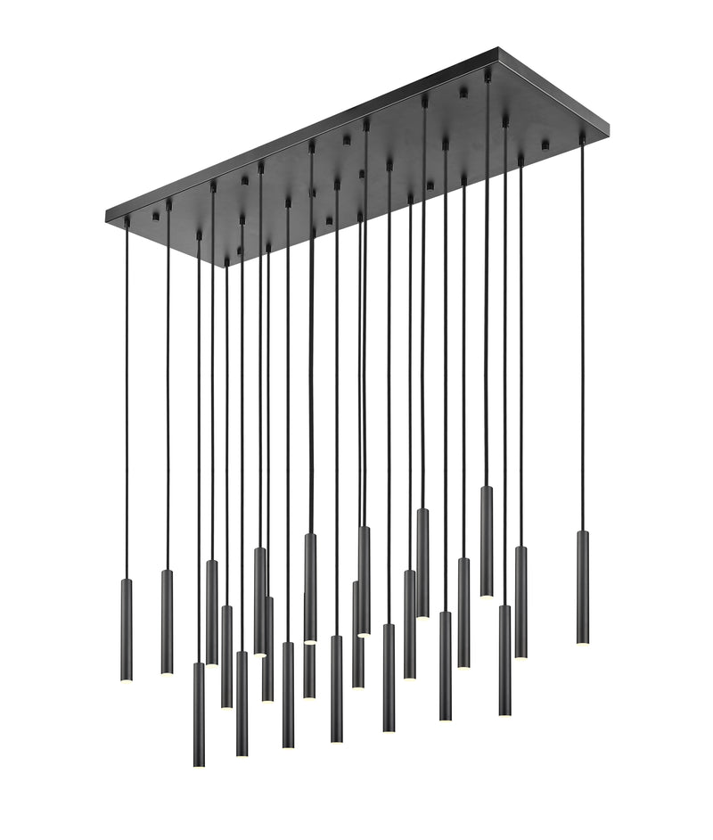 Forest 23 Light 54" Linear Pendant, 12" Tall in Matte Black