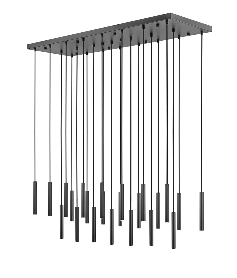 Forest 23 Light 54" Linear Pendant, 12" Tall in Matte Black