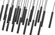 Forest 23 Light 54" Linear Pendant, 12" Tall in Matte Black