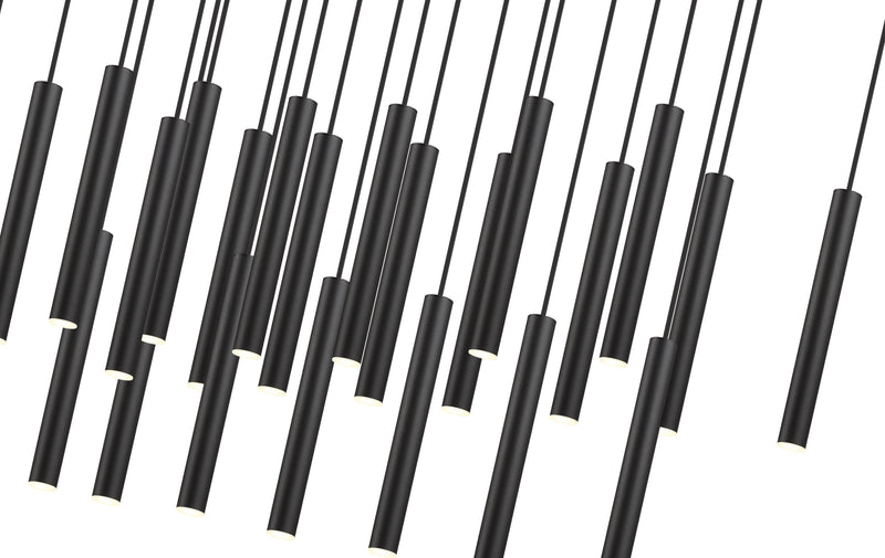 Forest 23 Light 54" Linear Pendant, 12" Tall in Matte Black