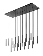 Forest 23 Light 54" Linear Pendant, 12" Tall in Matte Black