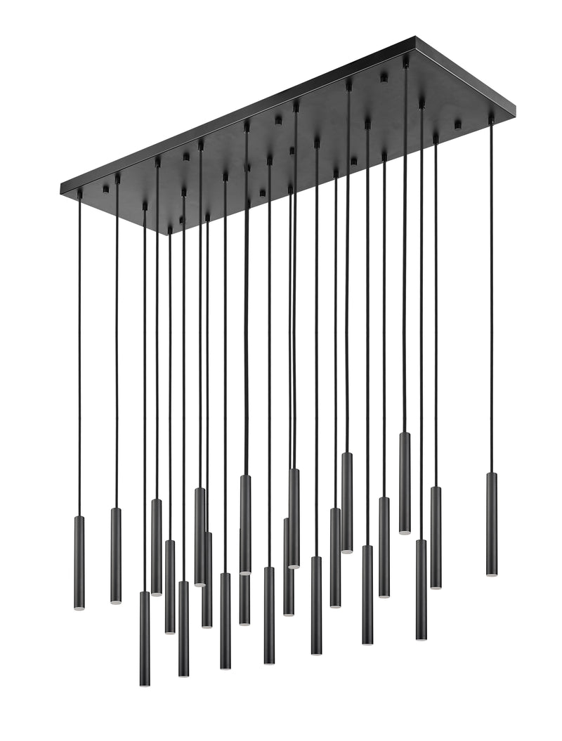 Forest 23 Light 54" Linear Pendant, 12" Tall in Matte Black