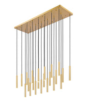 Forest 23 Light 54" Linear Pendant, 12" Tall in Modern Gold