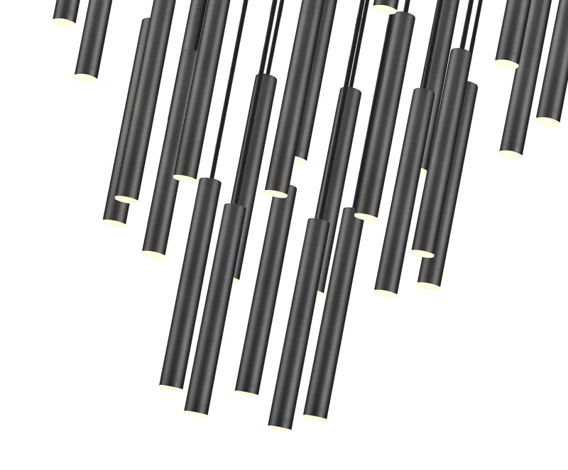 Forest 27 Light 36" Pendant, 12" Tall in Matte Black
