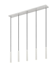 Forest 5 Light 42" Linear Pendant, 12" Tall in Brushed Nickel