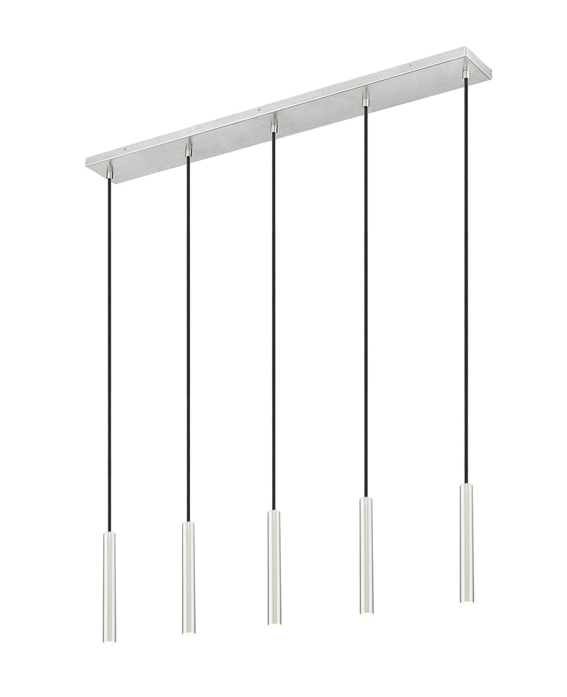Forest 5 Light 42" Linear Pendant, 12" Tall in Brushed Nickel