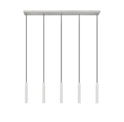 Forest 5 Light 42" Linear Pendant, 12" Tall in Brushed Nickel