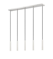 Forest 5 Light 42" Linear Pendant, 12" Tall in Brushed Nickel