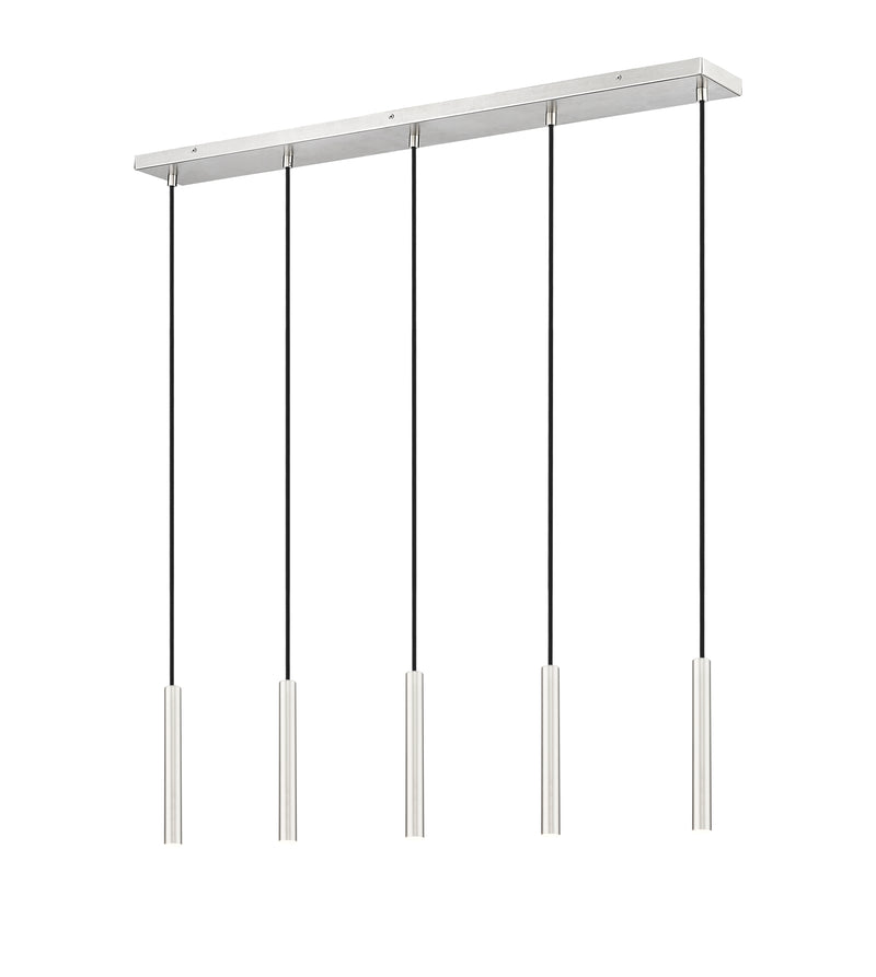 Forest 5 Light 42" Linear Pendant, 12" Tall in Brushed Nickel