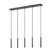 Forest 5 Light 42" Linear Pendant, 12" Tall in Matte Black