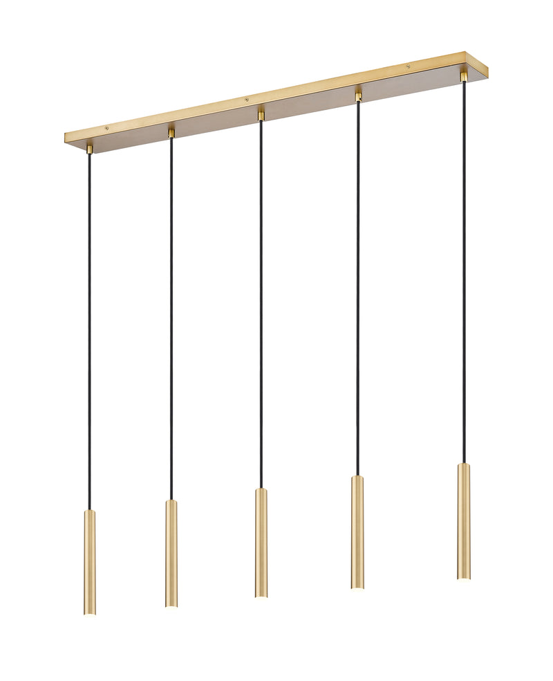 Forest 5 Light 42" Linear Pendant, 12" Tall in Modern Gold