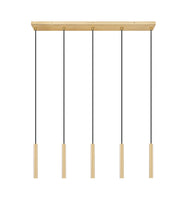Forest 5 Light 42" Linear Pendant, 12" Tall in Modern Gold