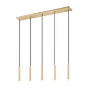 Forest 5 Light 42" Linear Pendant, 12" Tall in Modern Gold