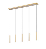 Forest 5 Light 42" Linear Pendant, 12" Tall in Modern Gold