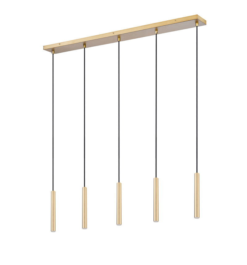 Forest 5 Light 42" Linear Pendant, 12" Tall in Modern Gold