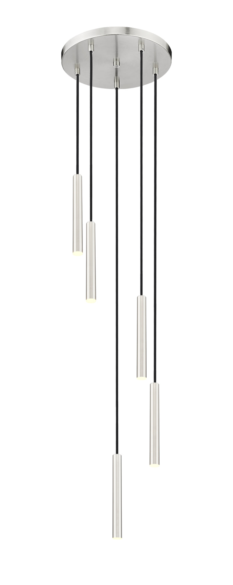 Forest 5 Light 12" Pendant, 12" Tall in Brushed Nickel