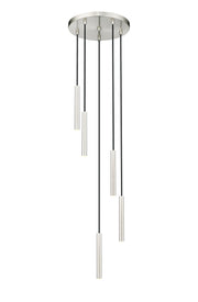 Forest 5 Light 12" Pendant, 12" Tall in Brushed Nickel