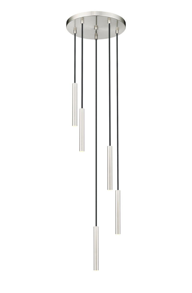 Forest 5 Light 12" Pendant, 12" Tall in Brushed Nickel