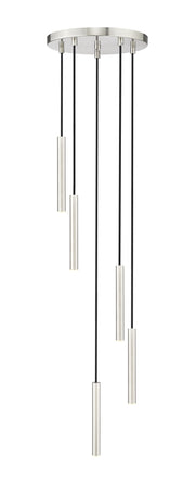 Forest 5 Light 12" Pendant, 12" Tall in Brushed Nickel