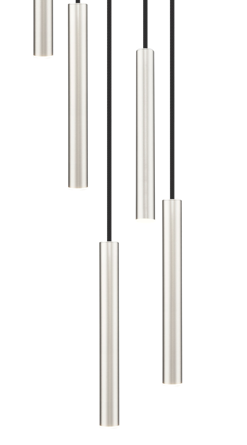 Forest 5 Light 12" Pendant, 12" Tall in Brushed Nickel