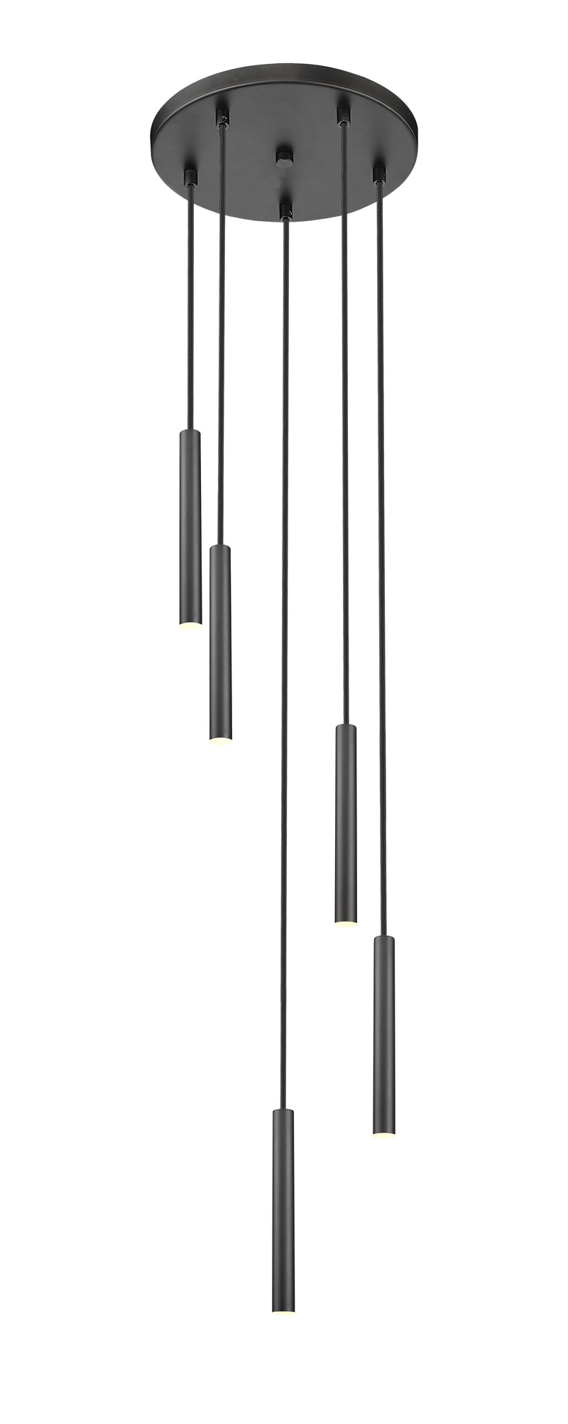 Forest 5 Light 12" Pendant, 12" Tall in Matte Black