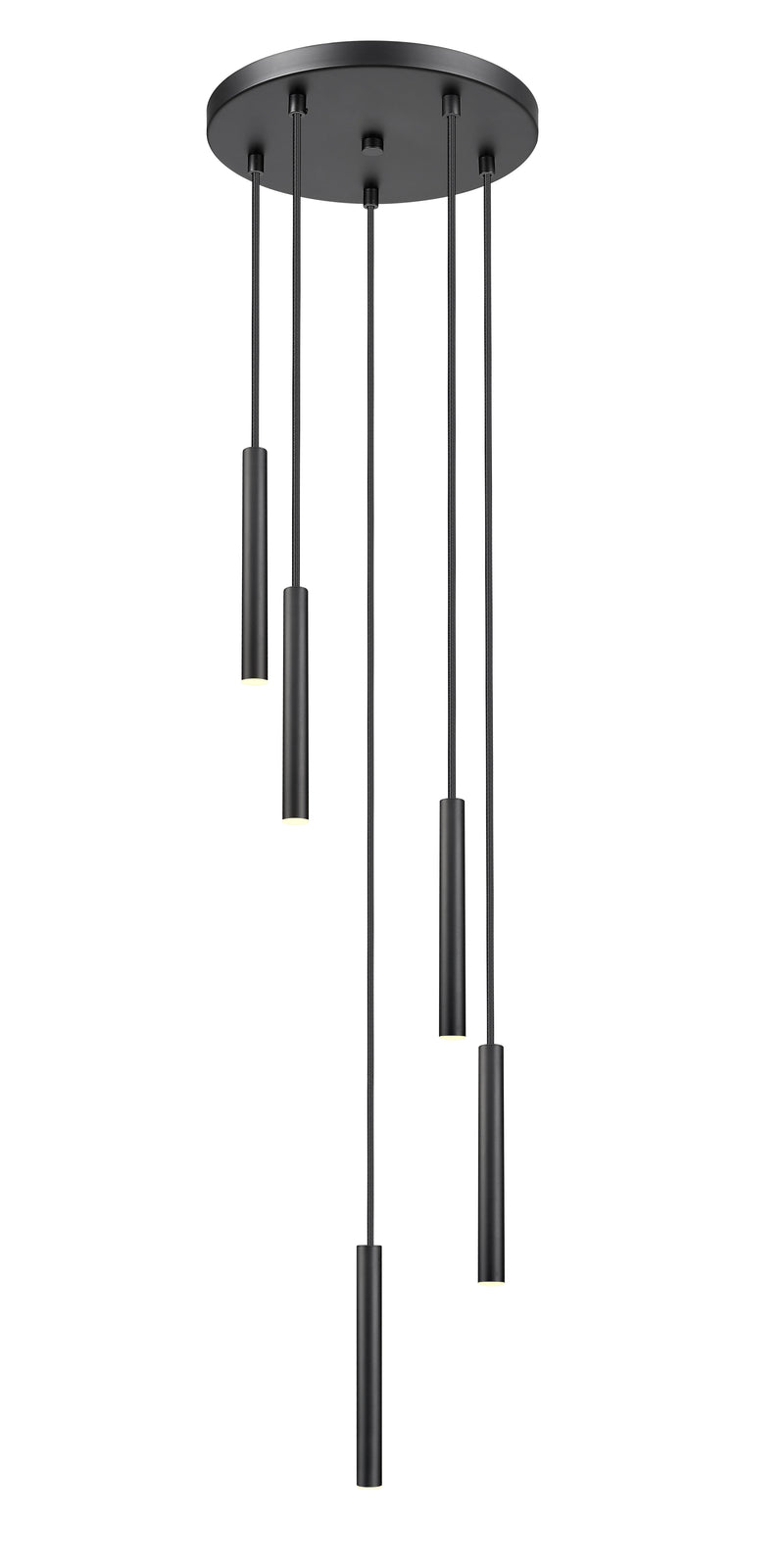 Forest 5 Light 12" Pendant, 12" Tall in Matte Black