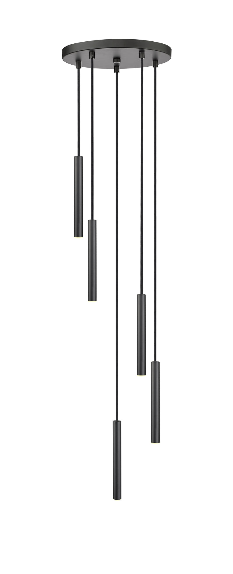 Forest 5 Light 12" Pendant, 12" Tall in Matte Black