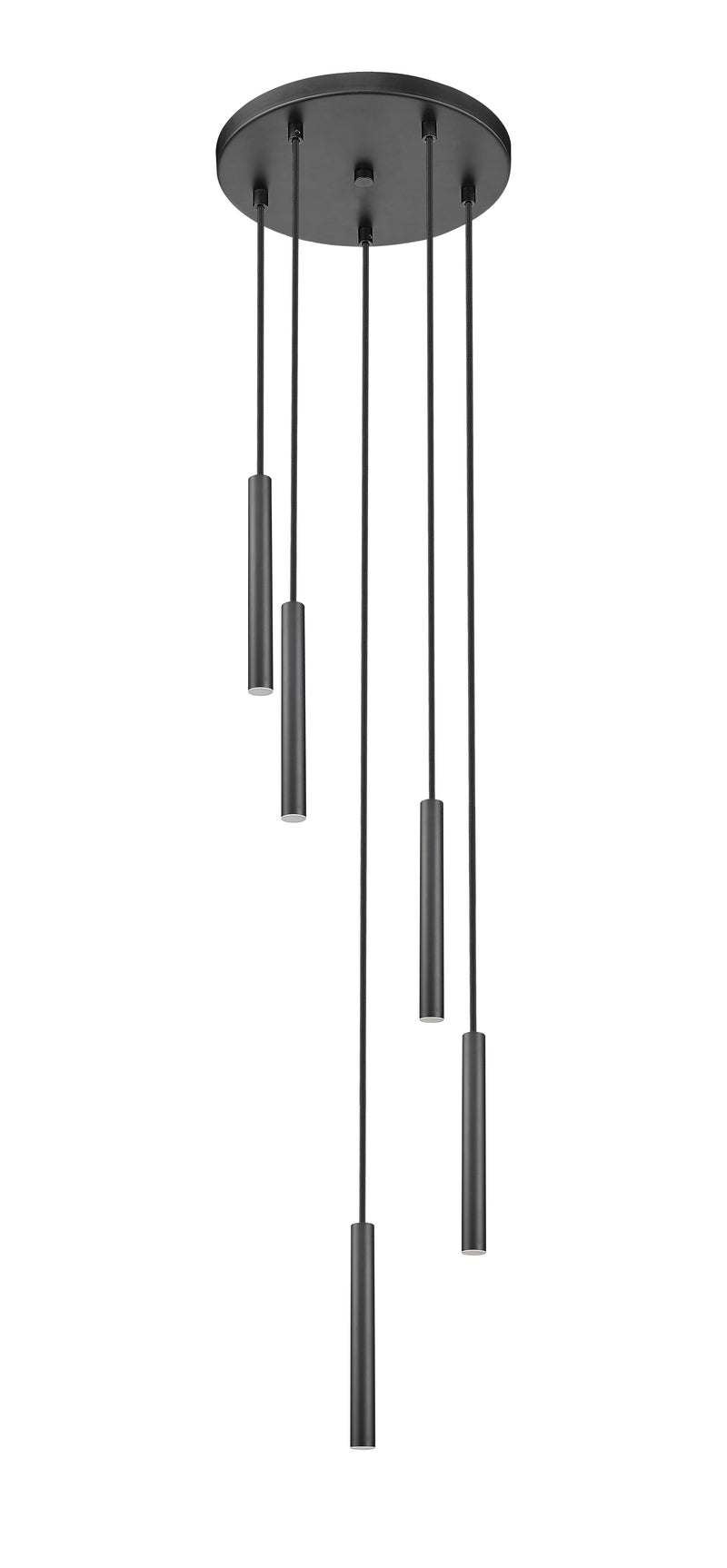 Forest 5 Light 12" Pendant, 12" Tall in Matte Black