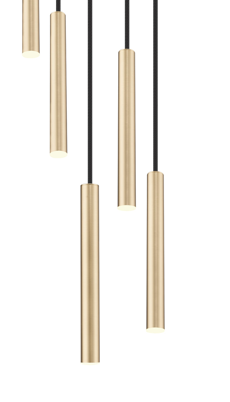 Forest 5 Light 12" Pendant, 12" Tall in Modern Gold