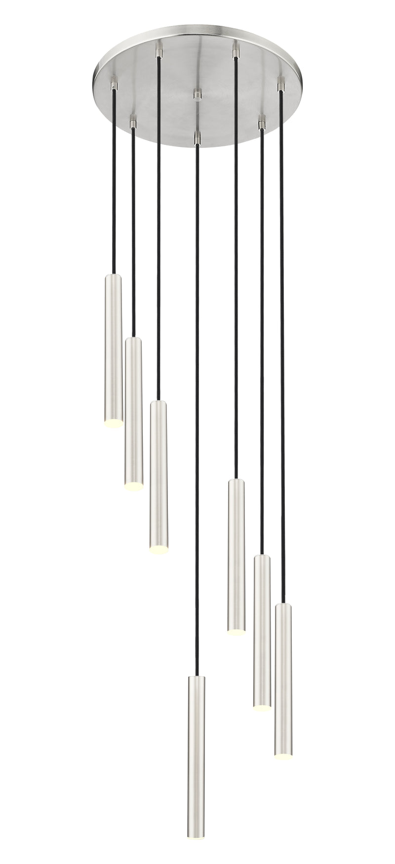 Forest 7 Light 18" Pendant, 12" Tall in Brushed Nickel