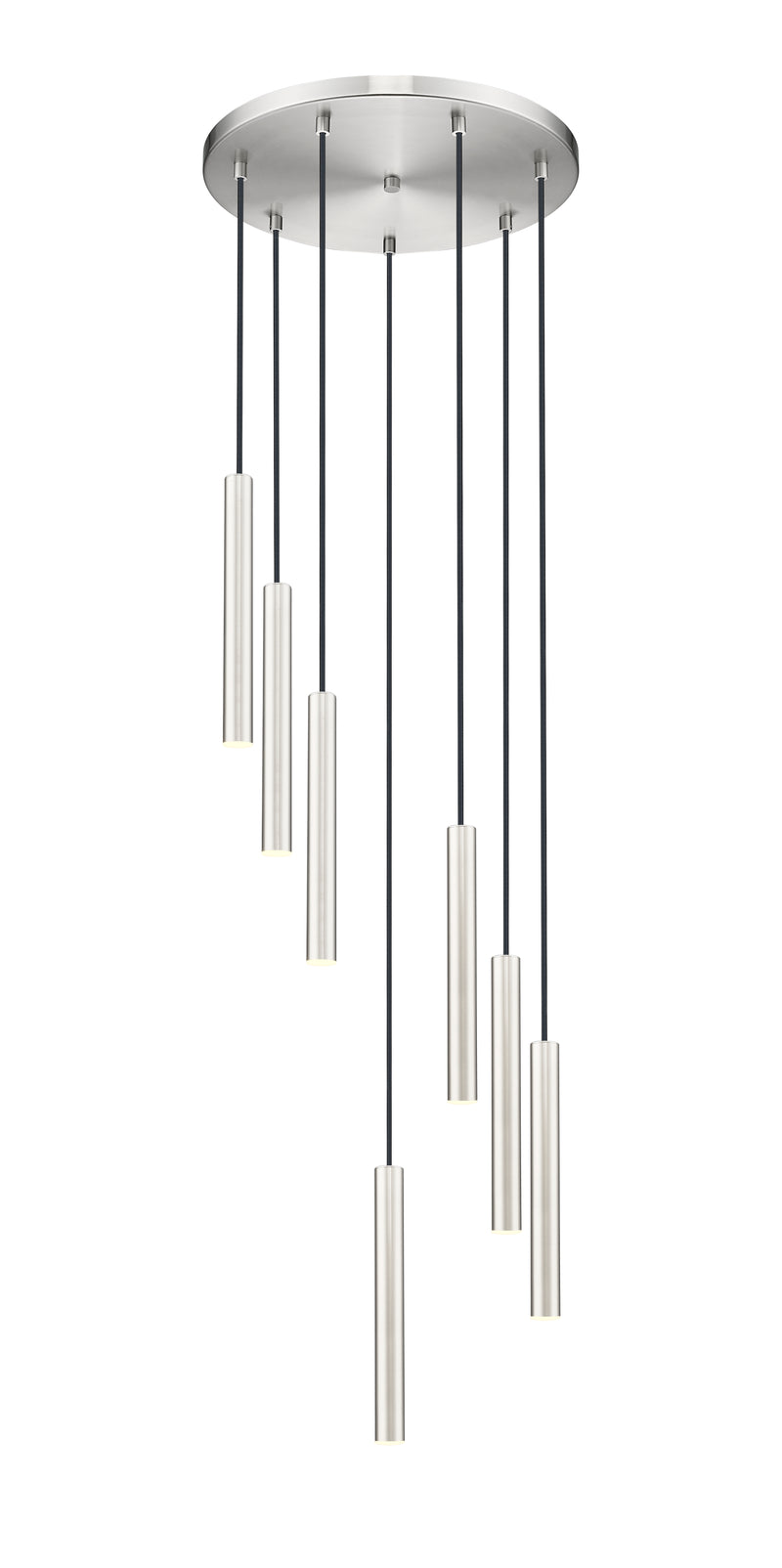 Forest 7 Light 18" Pendant, 12" Tall in Brushed Nickel