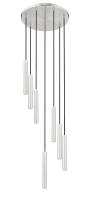 Forest 7 Light 18" Pendant, 12" Tall in Brushed Nickel