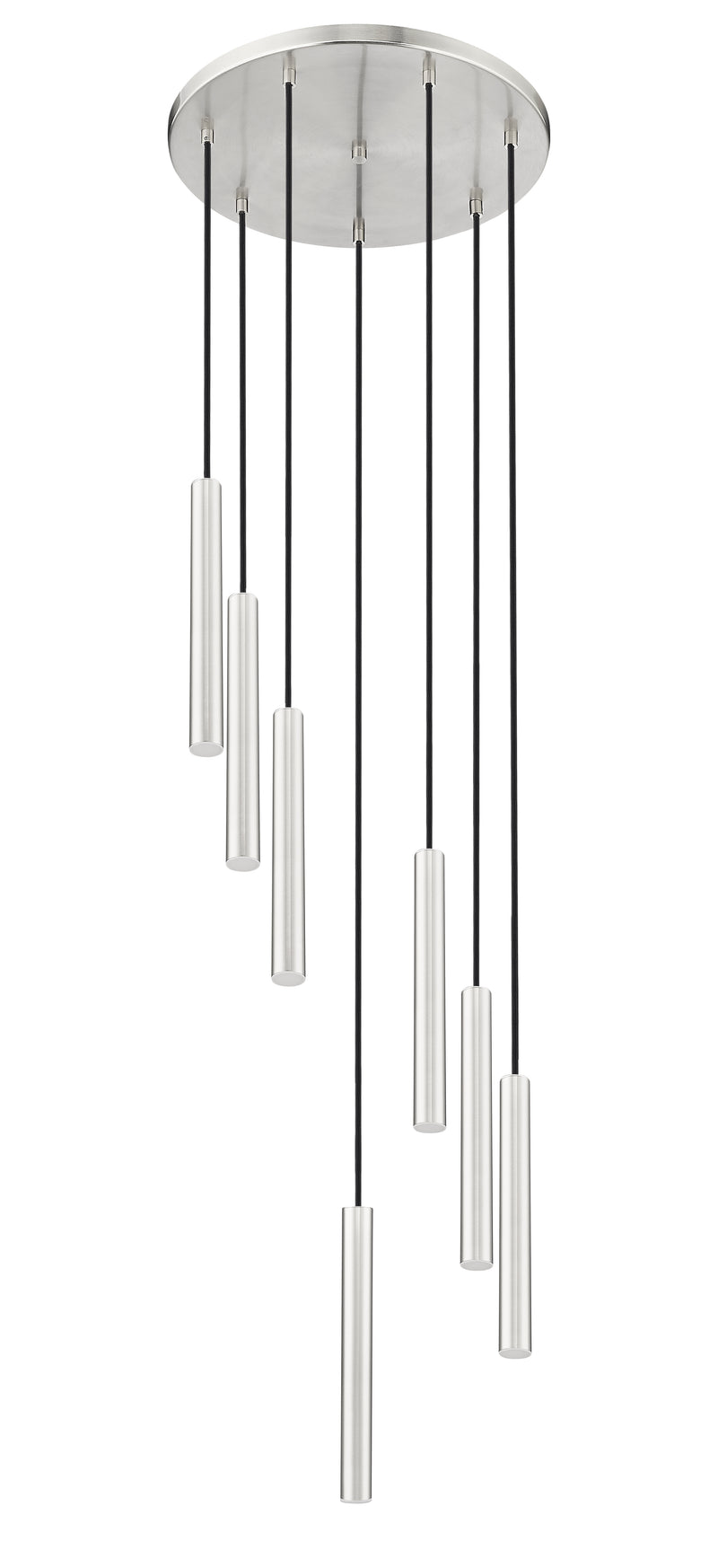 Forest 7 Light 18" Pendant, 12" Tall in Brushed Nickel