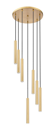 Forest 7 Light 18" Pendant, 12" Tall in Modern Gold