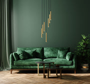 Forest 7 Light 18" Pendant, 12" Tall in Modern Gold in a room setting