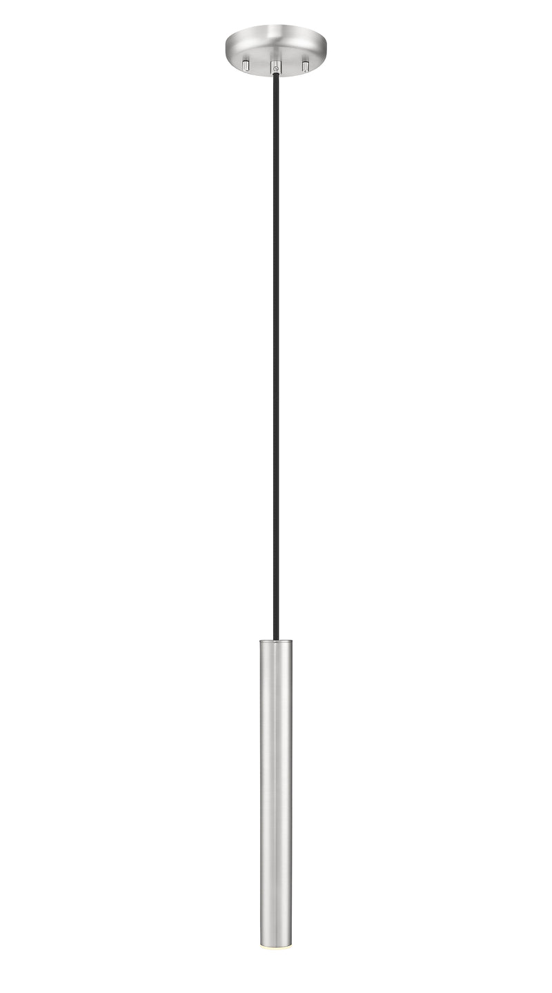 Forest 1 Light 4.75" Pendant, Brushed Nickel, Matte Black or Modern Gold Shades, 919 Series, 12" Tall in Brushed Nickel