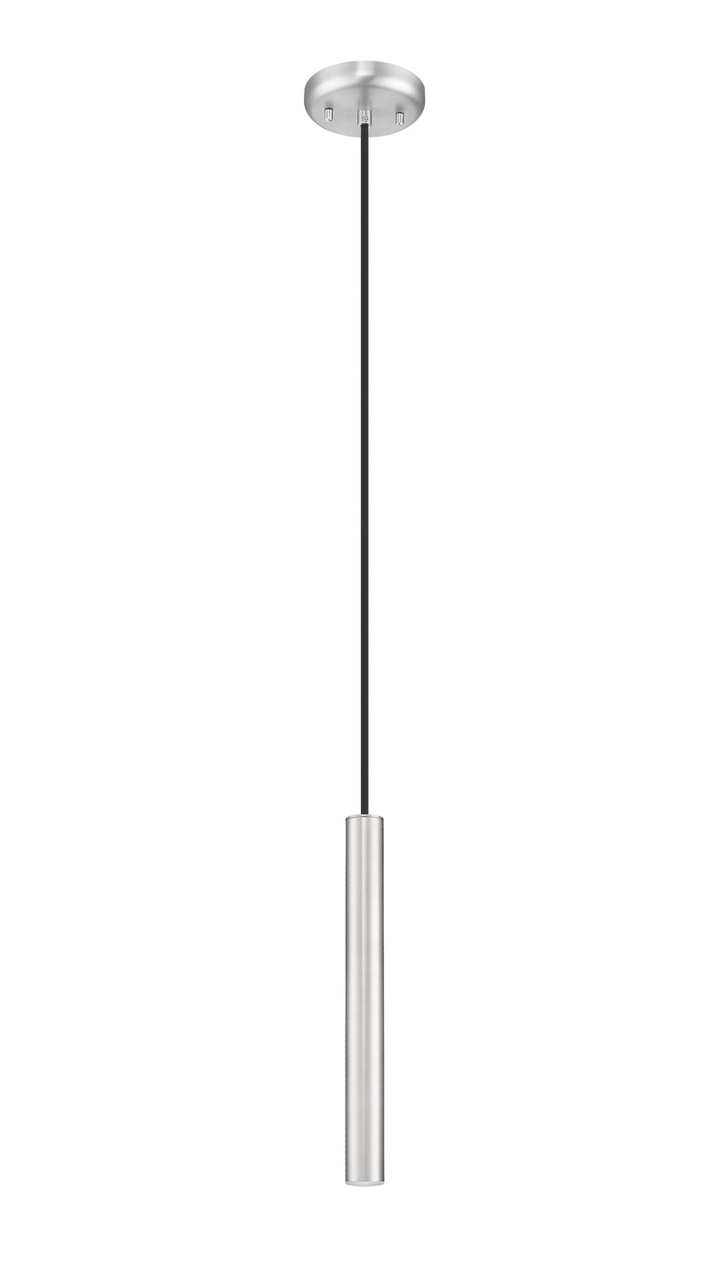 Forest 1 Light 4.75" Pendant, Brushed Nickel, Matte Black or Modern Gold Shades, 919 Series, 12" Tall in Brushed Nickel