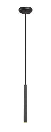 Forest 1 Light 4.75" Pendant, Brushed Nickel, Matte Black or Modern Gold Shades, 919 Series, 12" Tall in Matte Black