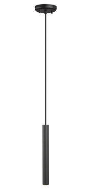 Forest 1 Light 4.75" Pendant, Brushed Nickel, Matte Black or Modern Gold Shades, 919 Series, 12" Tall in Matte Black