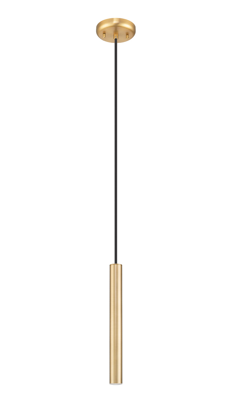 Forest 1 Light 4.75" Pendant, Brushed Nickel, Matte Black or Modern Gold Shades, 919 Series, 12" Tall in Modern Gold