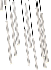 Forest 11 Light 24" Pendant, 23.75" Tall in Brushed Nickel