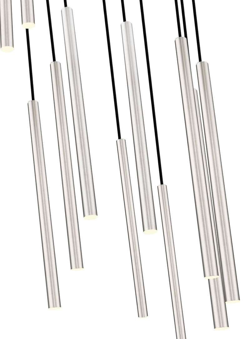 Forest 11 Light 24" Pendant, 23.75" Tall in Brushed Nickel