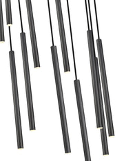 Forest 11 Light 24" Pendant, 23.75" Tall in Matte Black