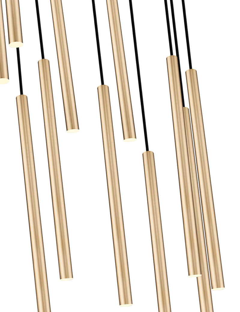 Forest 11 Light 24" Pendant, 23.75" Tall in Modern Gold