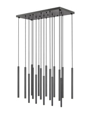 Forest 17 Light 42" Linear Pendant, 23.75" Tall in Matte Black