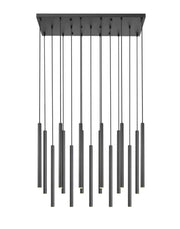 Forest 17 Light 42" Linear Pendant, 23.75" Tall in Matte Black
