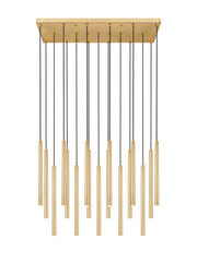 Forest 17 Light 42" Linear Pendant, 23.75" Tall in Modern Gold