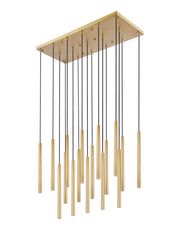 Forest 17 Light 42" Linear Pendant, 23.75" Tall in Modern Gold